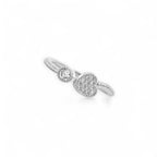 Anello Cuore Pavé Argento