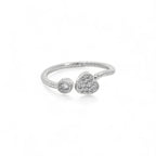 Anello Cuore Pavé Argento