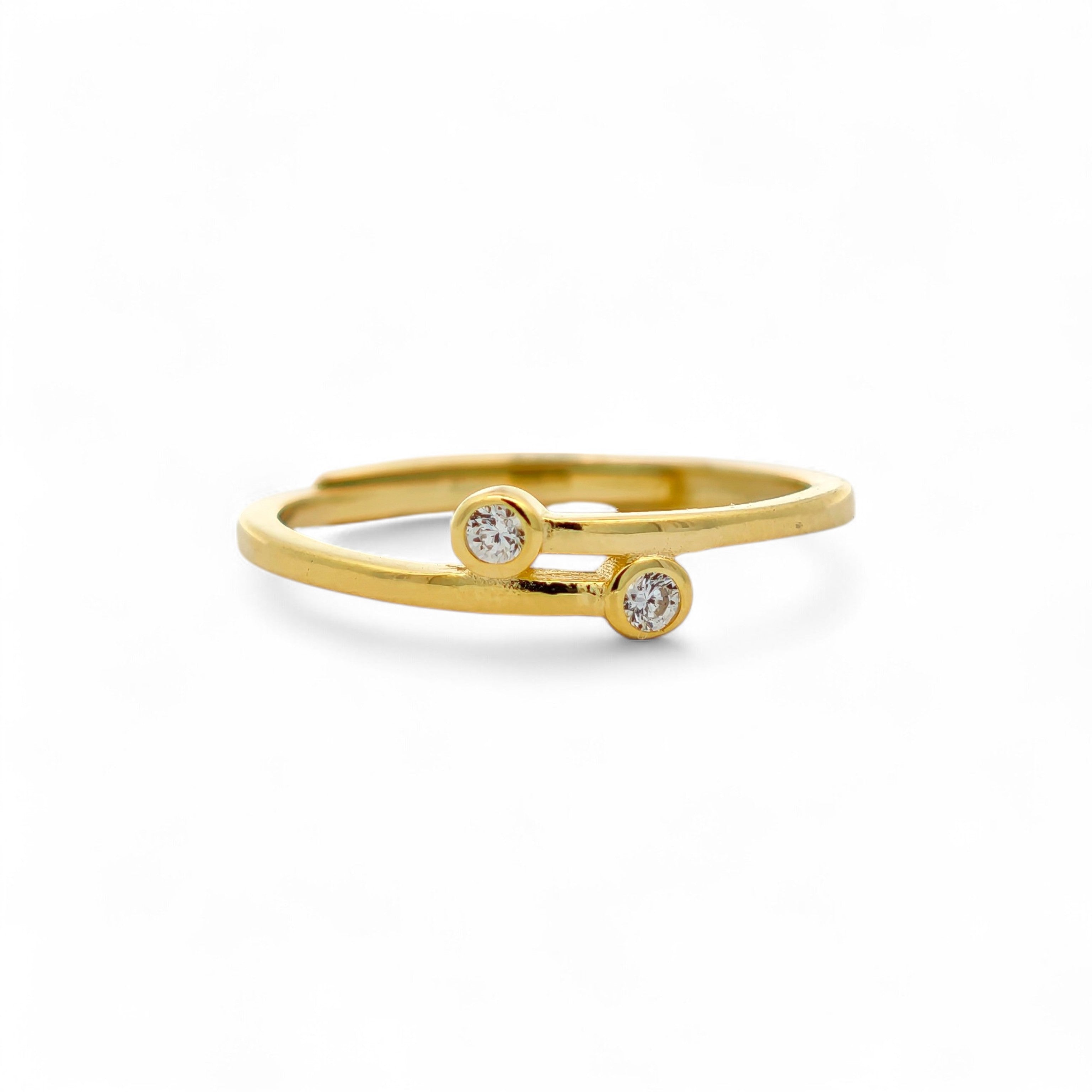 Anello Minimal in Argento con Zirconi