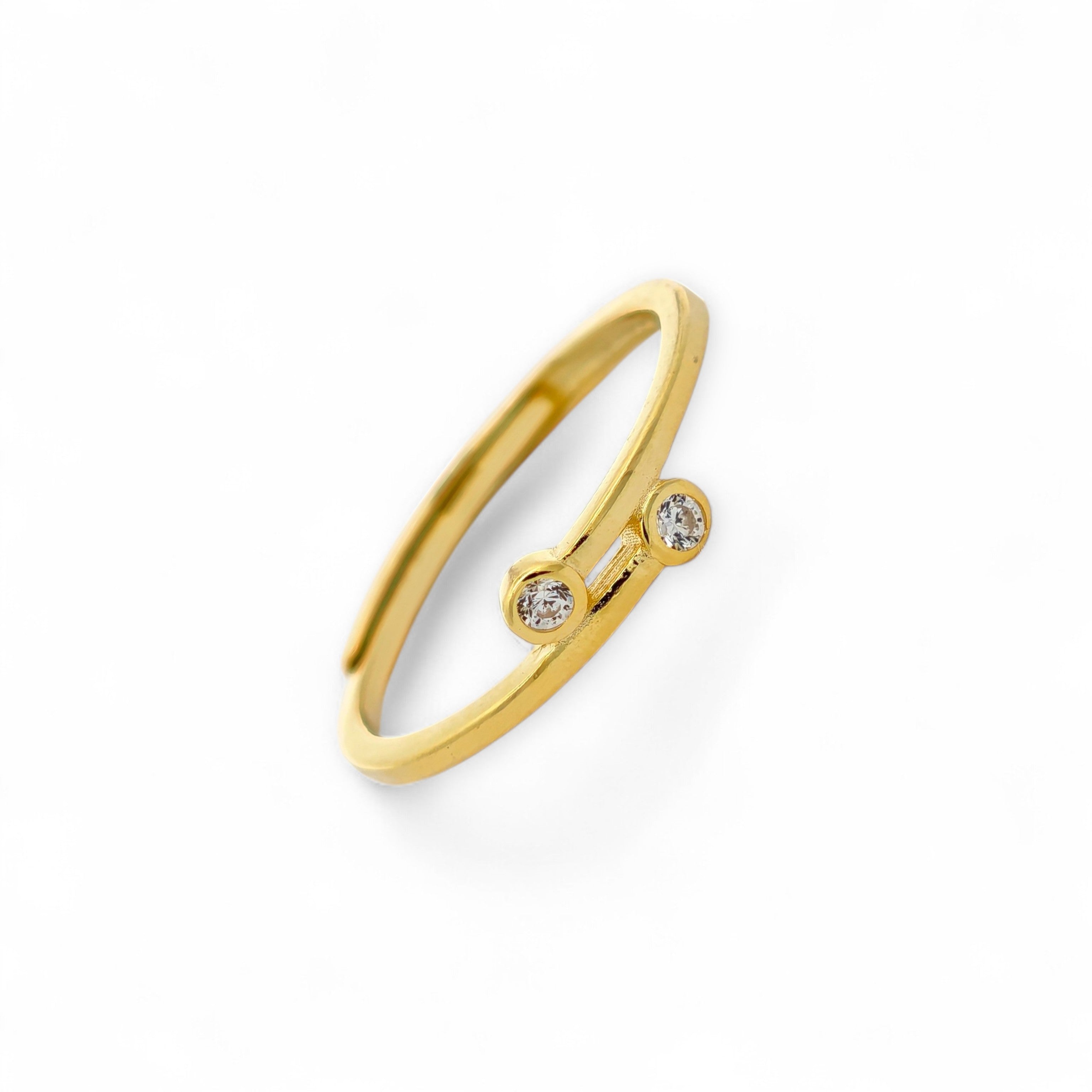 Anello Minimal in Argento con Zirconi