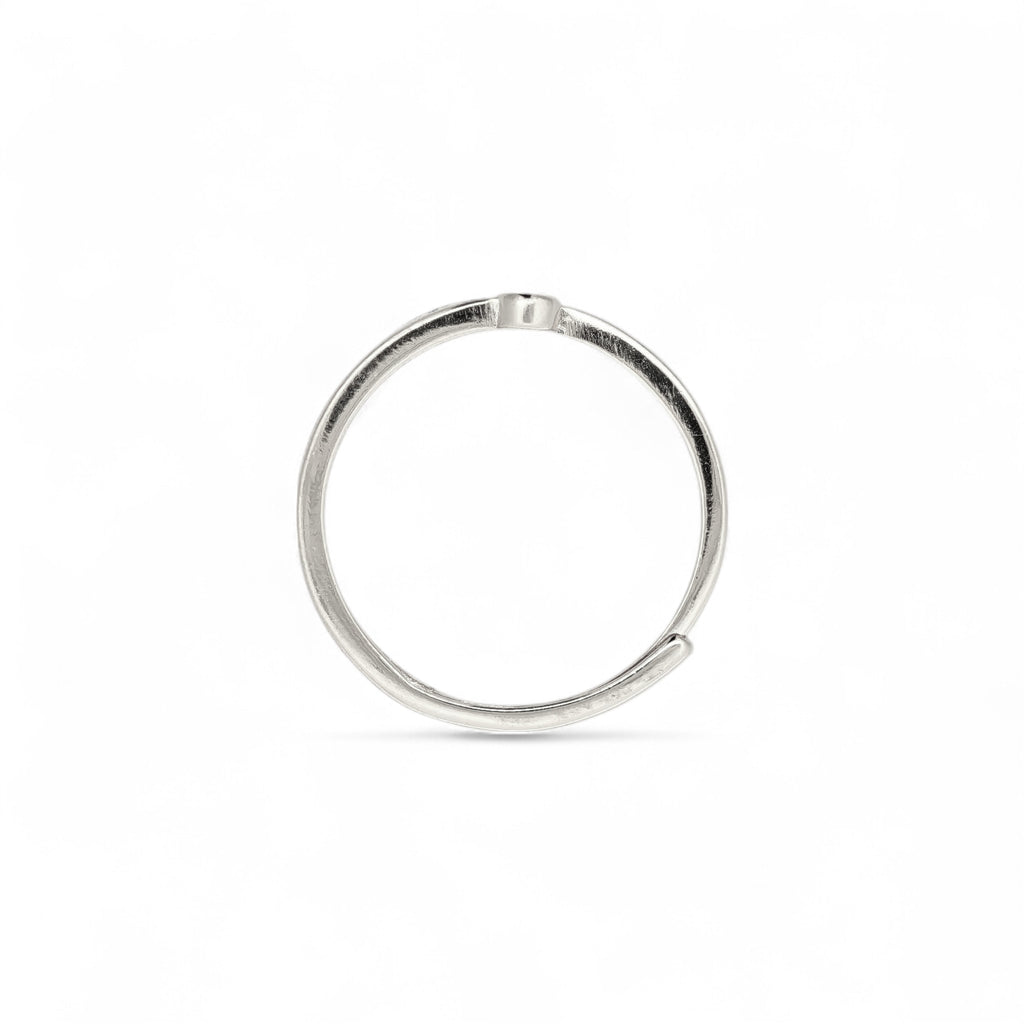 Anello Minimal in Argento con Zirconi