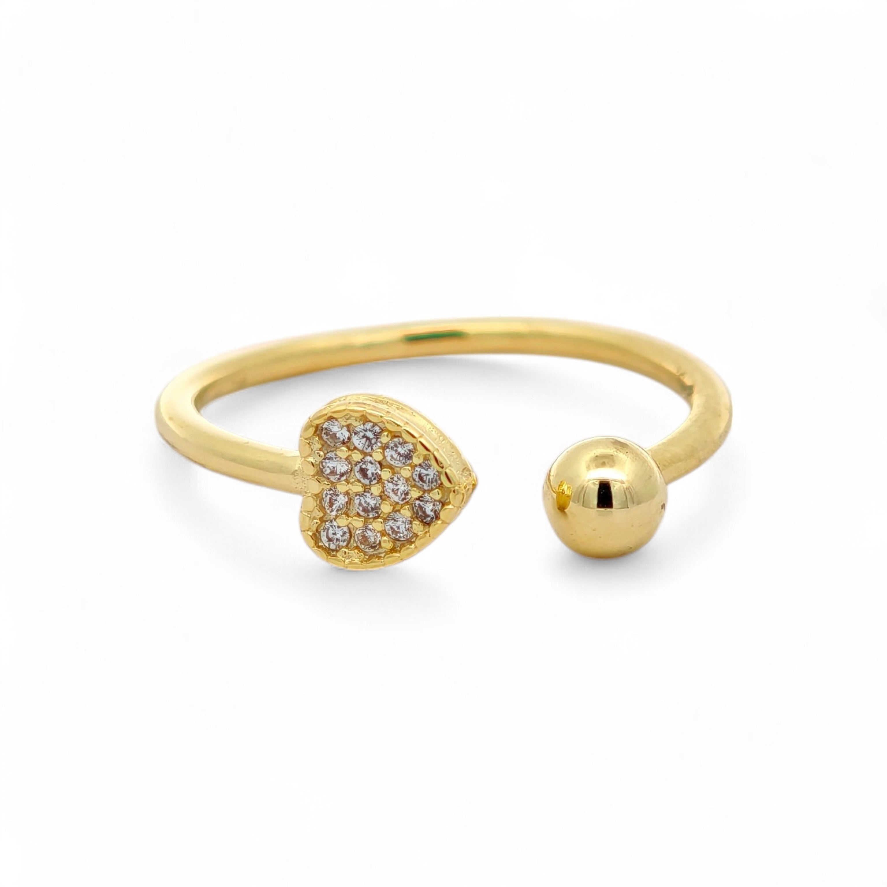 Anello Cuore e Sfera in Argento 925