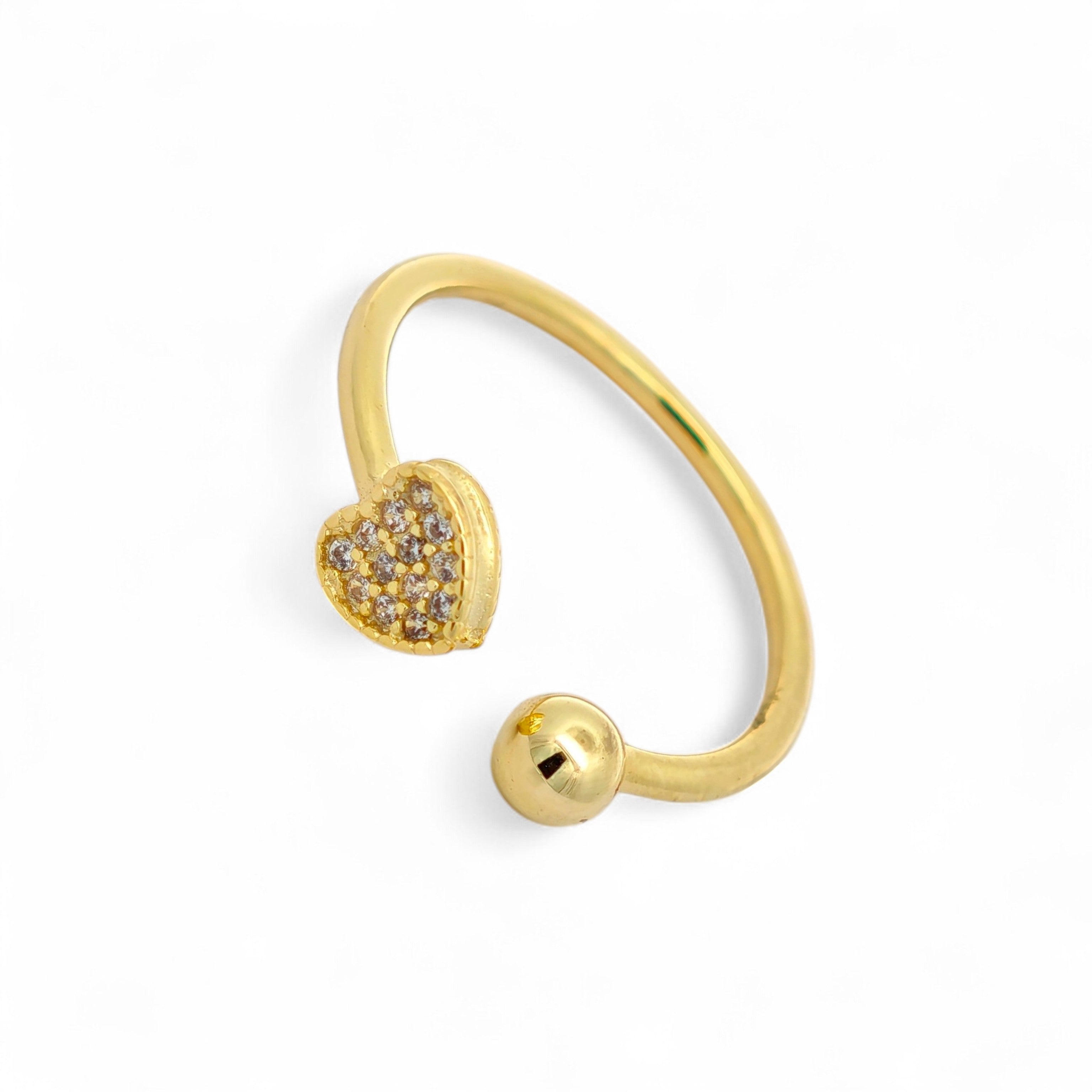Anello Cuore e Sfera in Argento 925