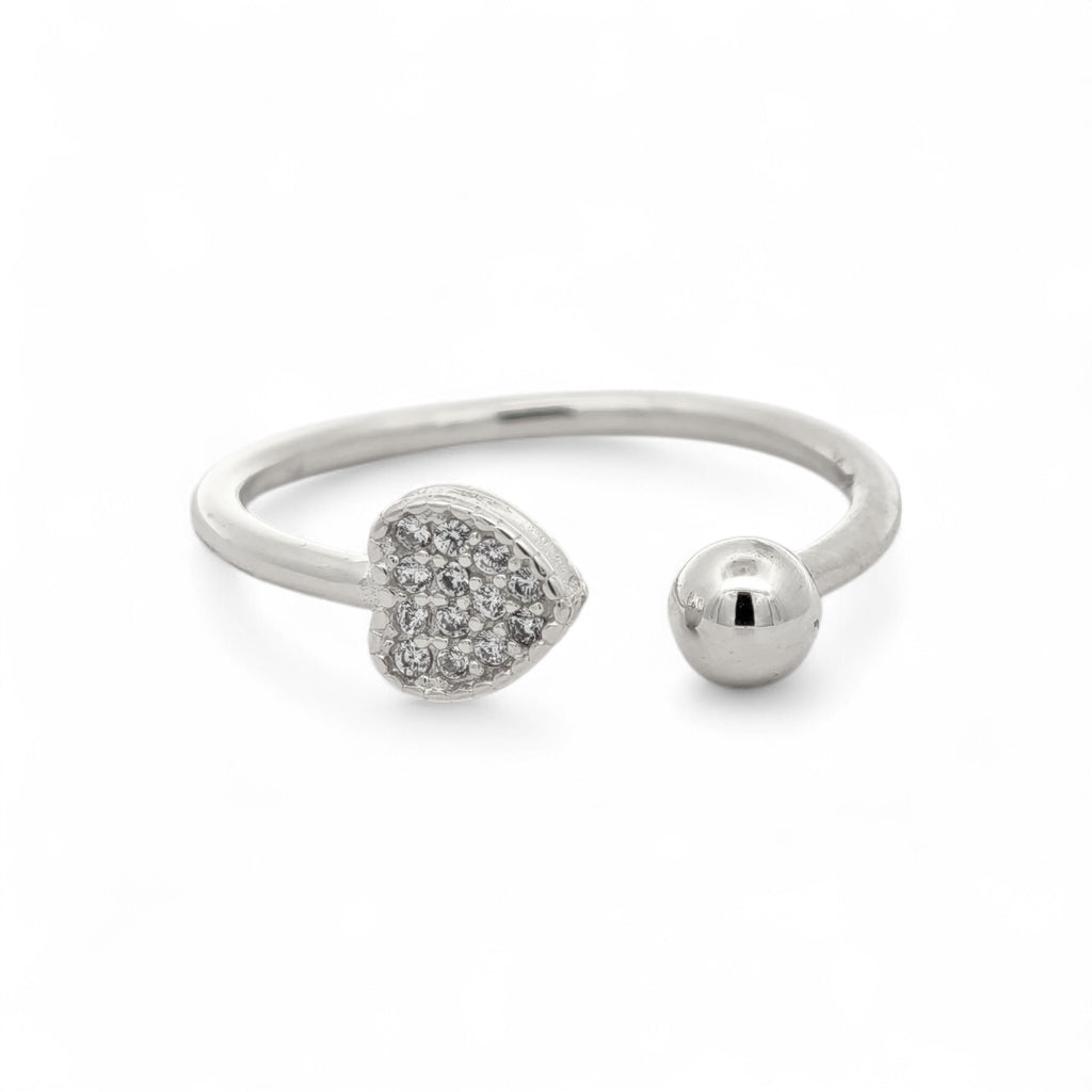 Anello Cuore e Sfera in Argento 925