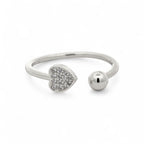 Anello Cuore e Sfera in Argento 925