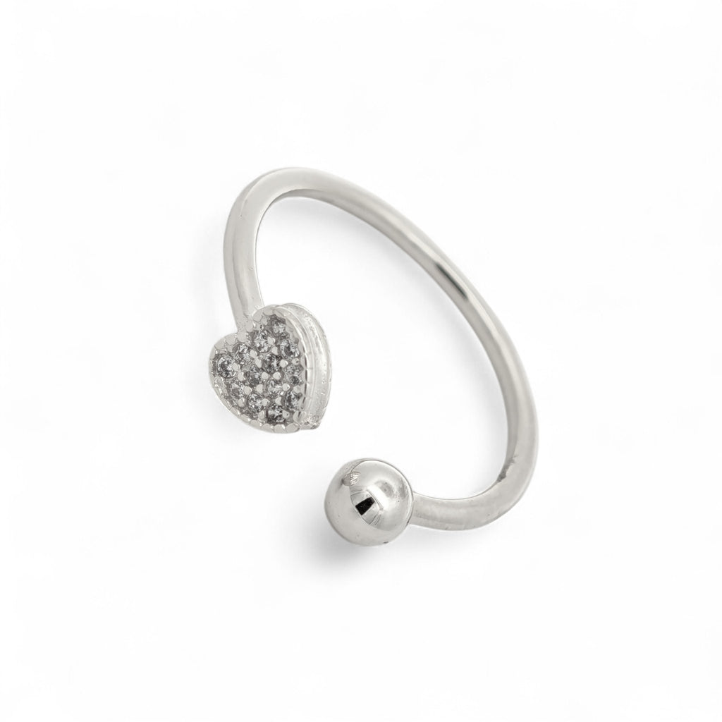 Anello Cuore e Sfera in Argento 925
