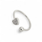 Anello Cuore e Sfera in Argento 925