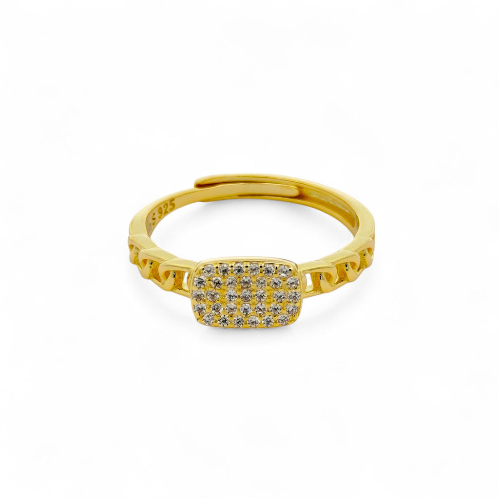 Anello Catena Pavé Argento