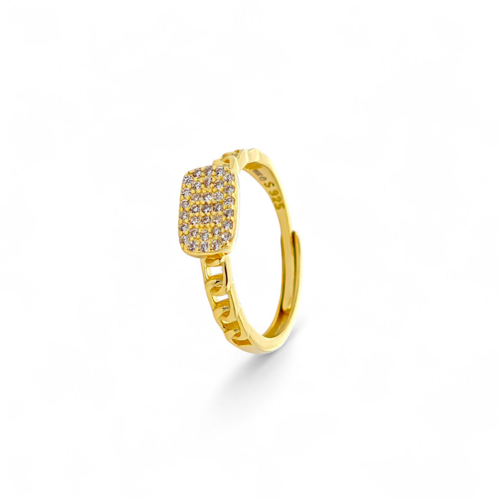Anello Catena Pavé Argento