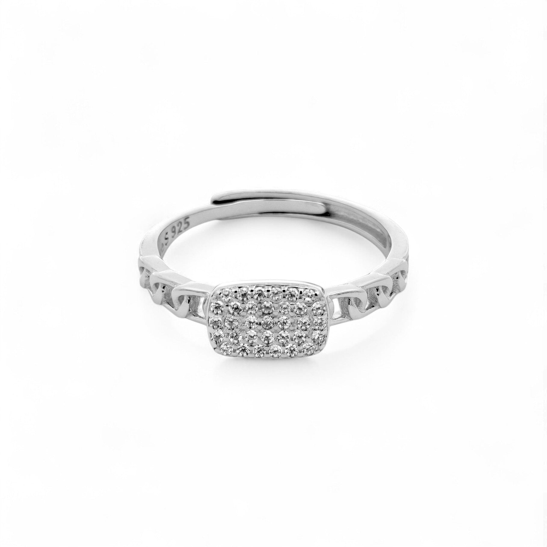 Anello Catena Pavé Argento