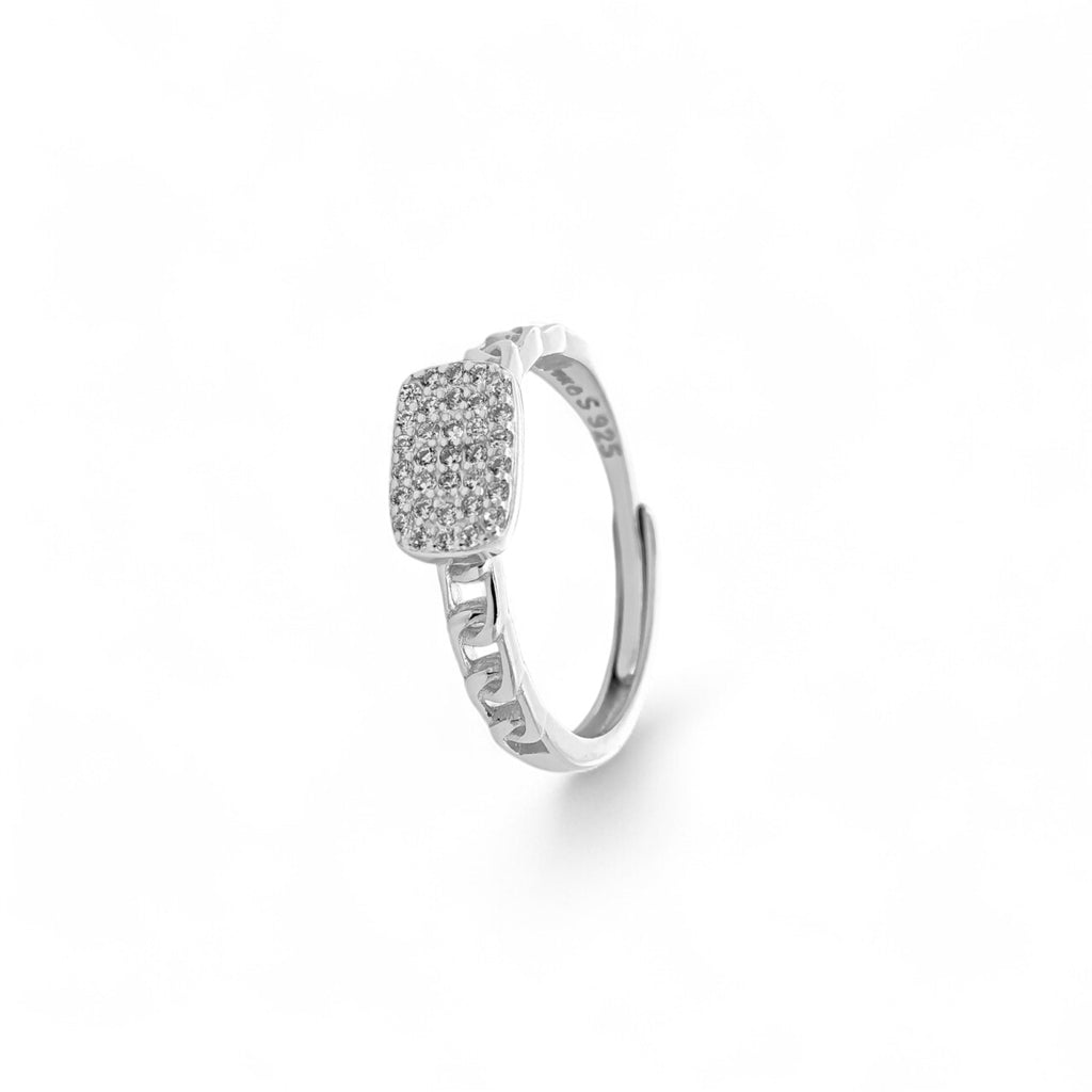 Anello Catena Pavé Argento