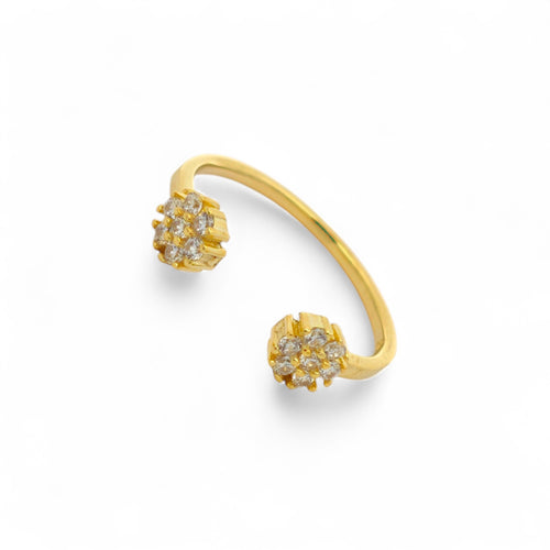 Anello Aperto Fiore Argento 925