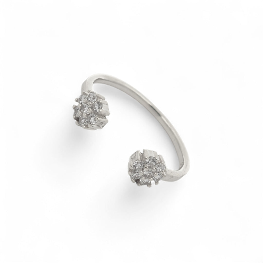 Anello Aperto Fiore Argento 925