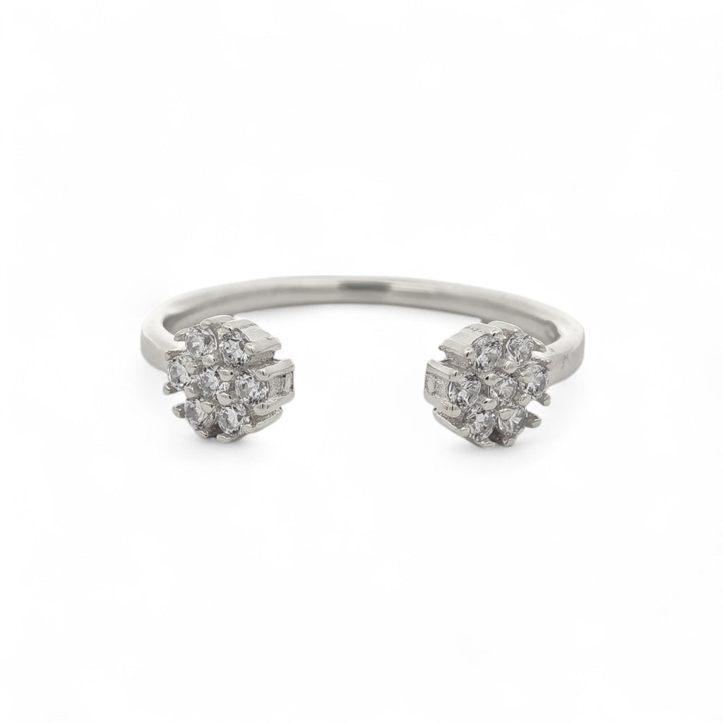 Anello Aperto Fiore Argento 925