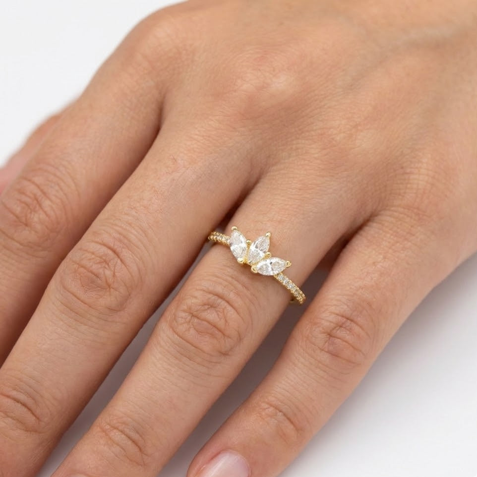 Anello Solitario Geometric In Argento 925