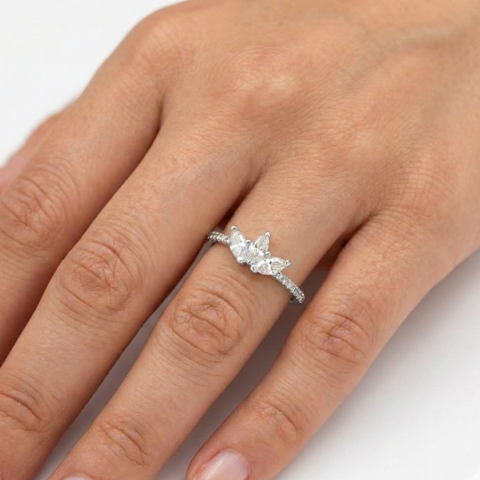 Anello Solitario Geometric In Argento 925