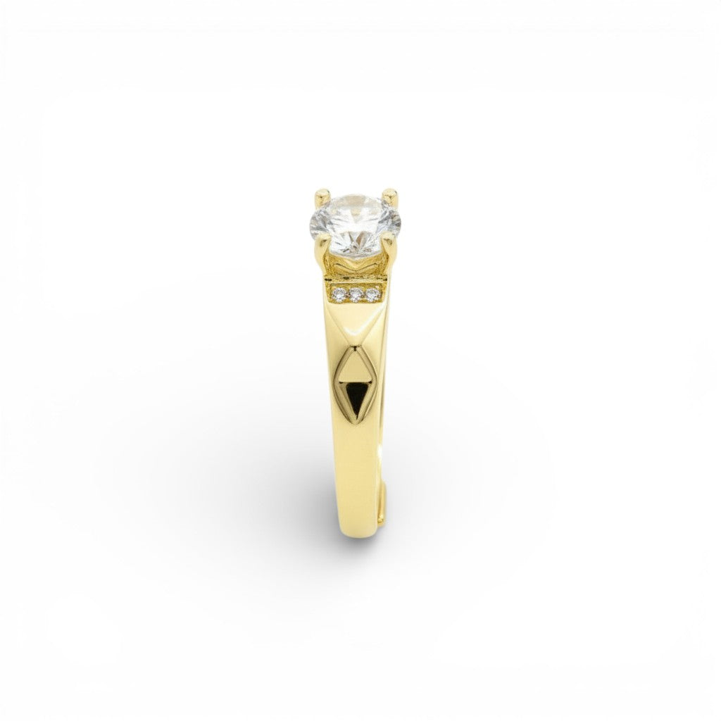 Anello Solitario con Zirconi In Argento 925