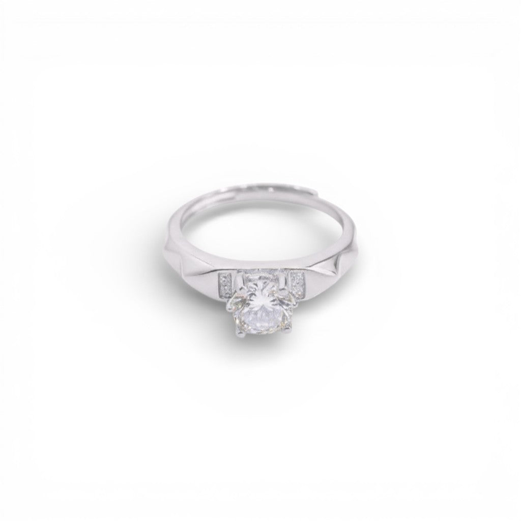 Anello Solitario con Zirconi In Argento 925
