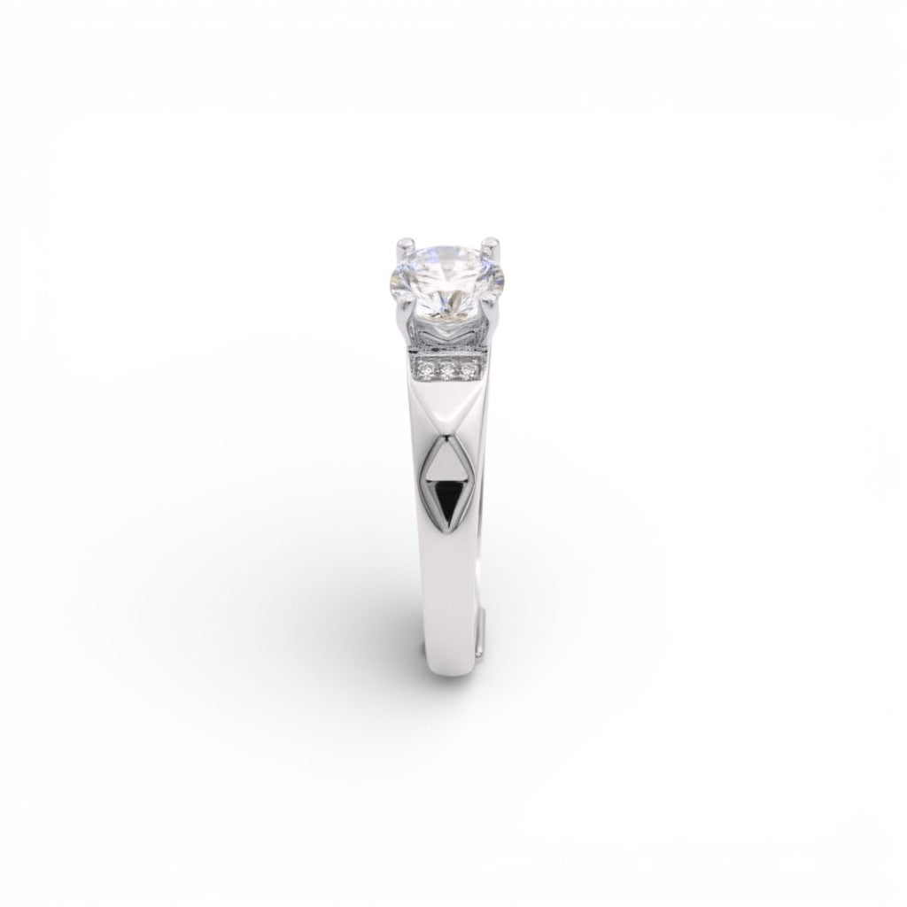 Anello Solitario con Zirconi In Argento 925