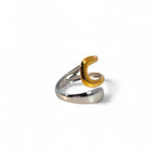 Anello Fascia Aperta a Spirale Bicolore In Acciaio Inossidabile
