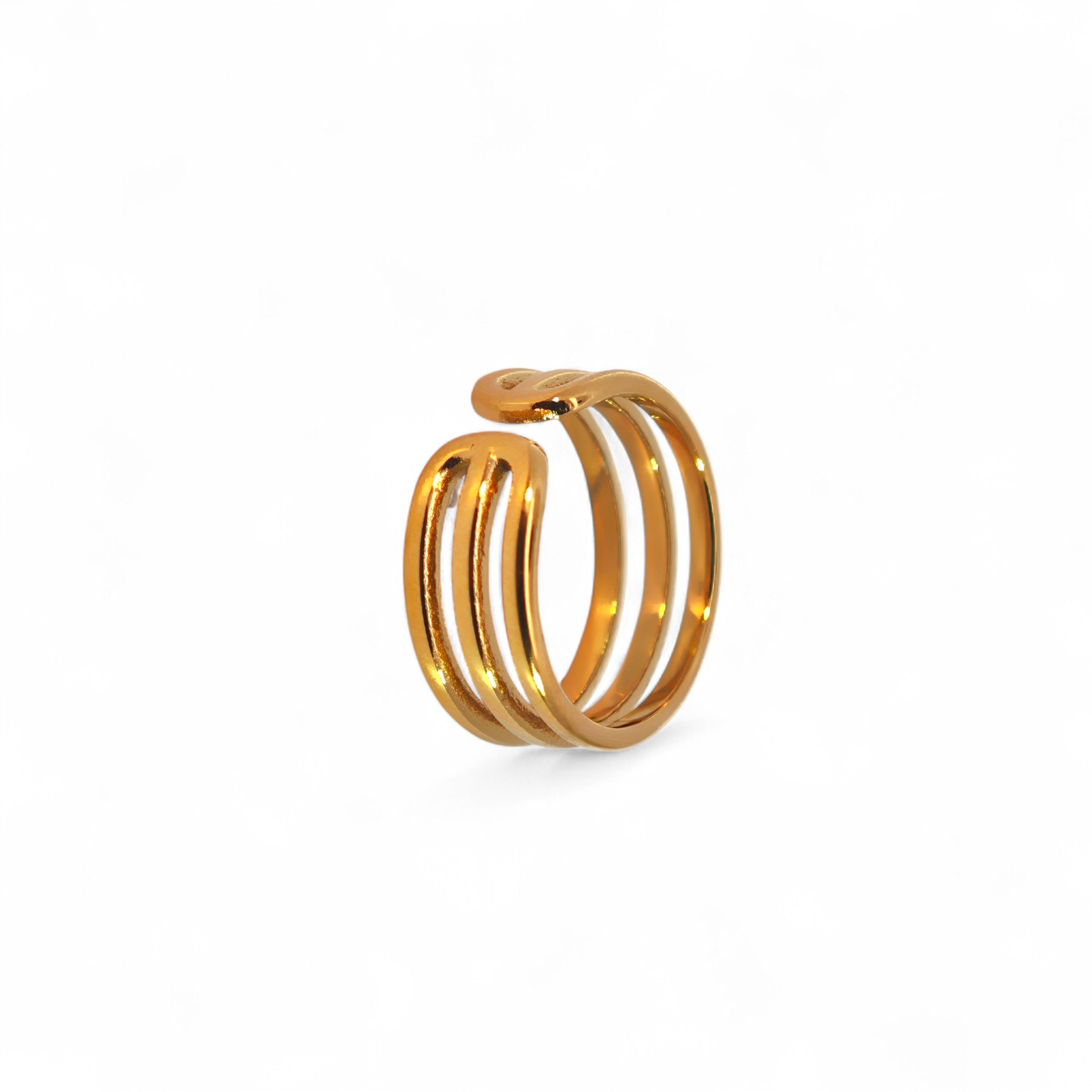 Anello Fascia Multipla Aperta In Acciaio Inossidabile