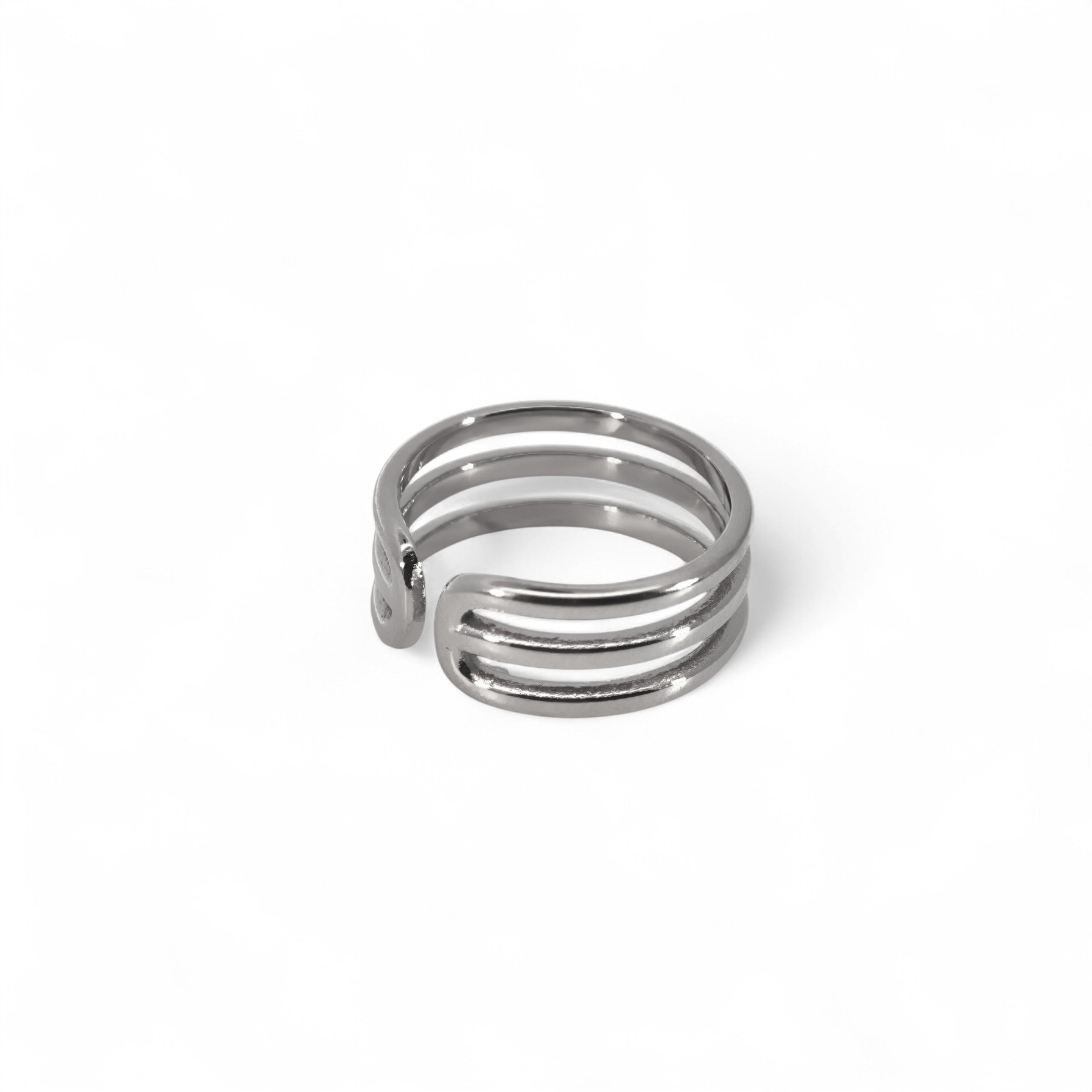 Anello Fascia Multipla Aperta In Acciaio Inossidabile
