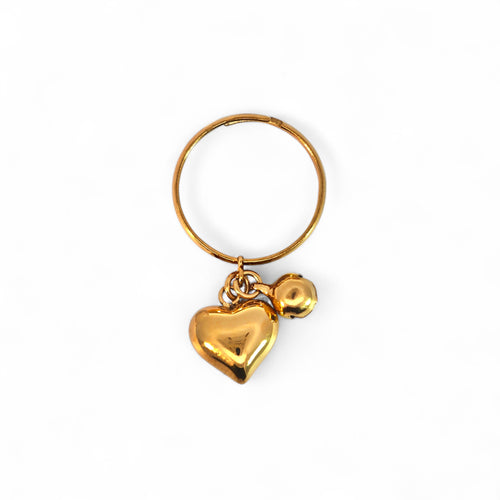 Anello Charm Cuore In Acciaio Inossidabile