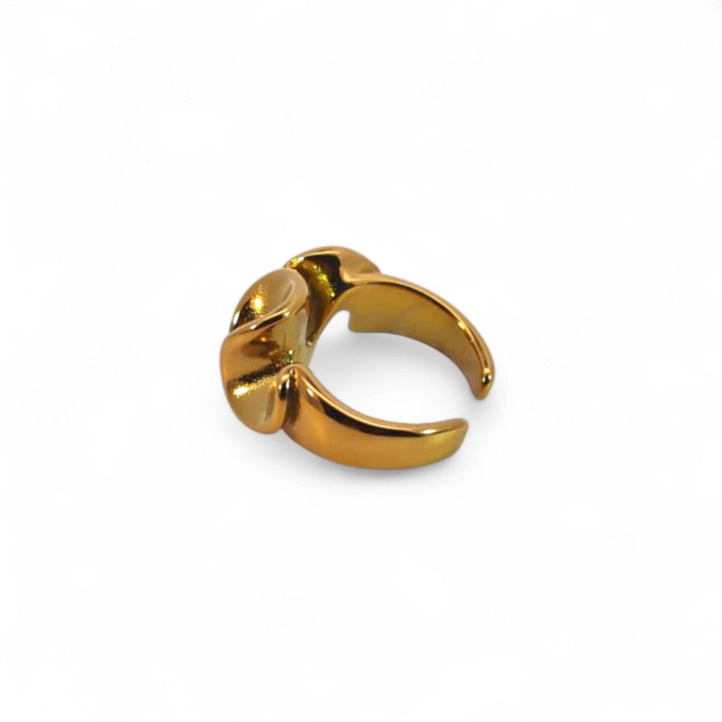Anello Design a Nastro Ondulato In Acciaio Inossidabile