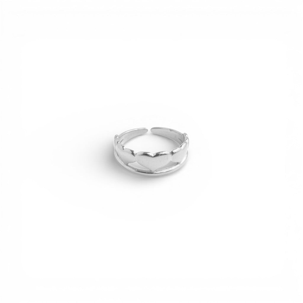 Anello Fascia Cuori In Acciaio Inossidabile