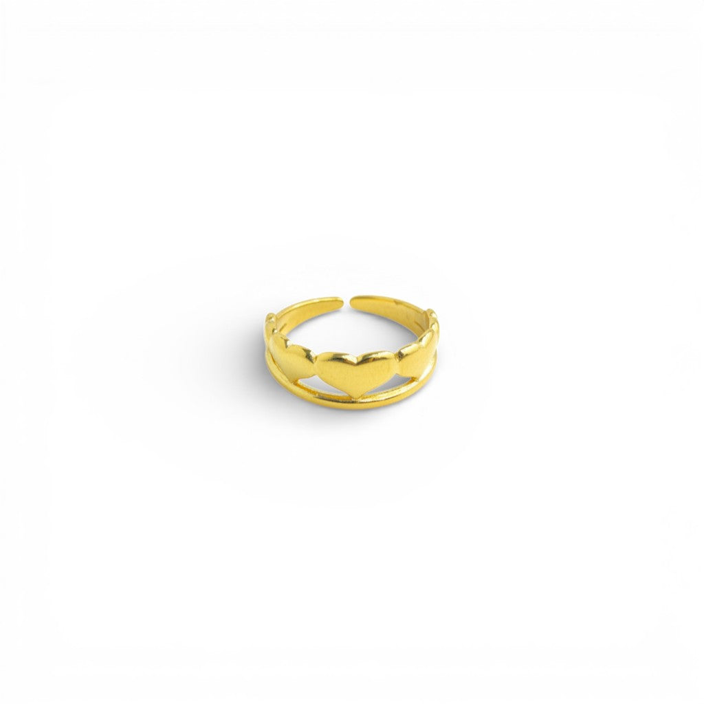 Anello Fascia Cuori In Acciaio Inossidabile