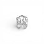 Anello Fascia Alta Cerchi Concatenati In Acciaio Inossidabile