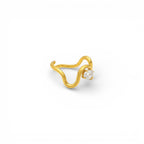 Anello Sinuoso con Cristallo Ovale In Acciaio Inossidabile