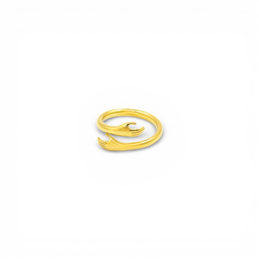 Anello Mani Abbraccio In Acciaio Inossidabile