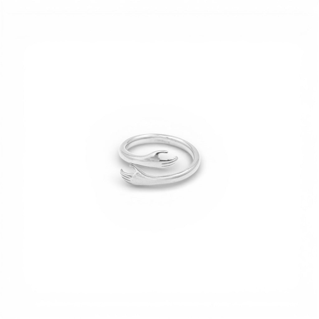 Anello Mani Abbraccio In Acciaio Inossidabile