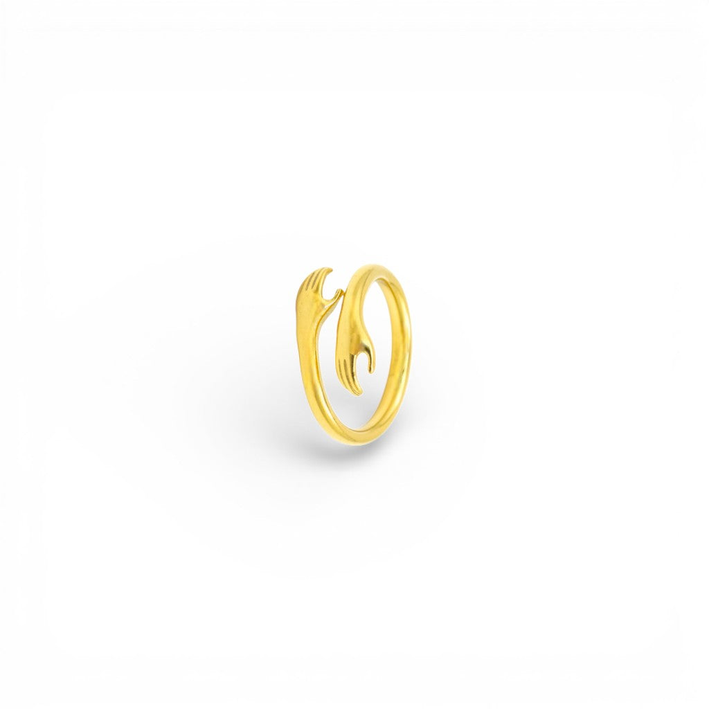 Anello Mani Abbraccio In Acciaio Inossidabile