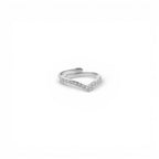 Anello a V con Cristalli In Acciaio Inossidabile