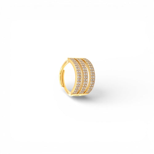 Anello a Fascia Tripla Pavé In Acciaio Inossidabile
