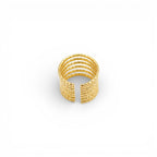 Anello Spirale Multi-Fascia Martellata In Acciaio Inossidabile