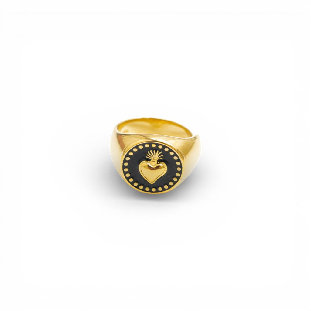 Anello Chevalier Sacro Cuore In Acciaio Inossidabile