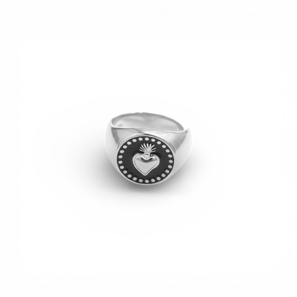Anello Chevalier Sacro Cuore In Acciaio Inossidabile