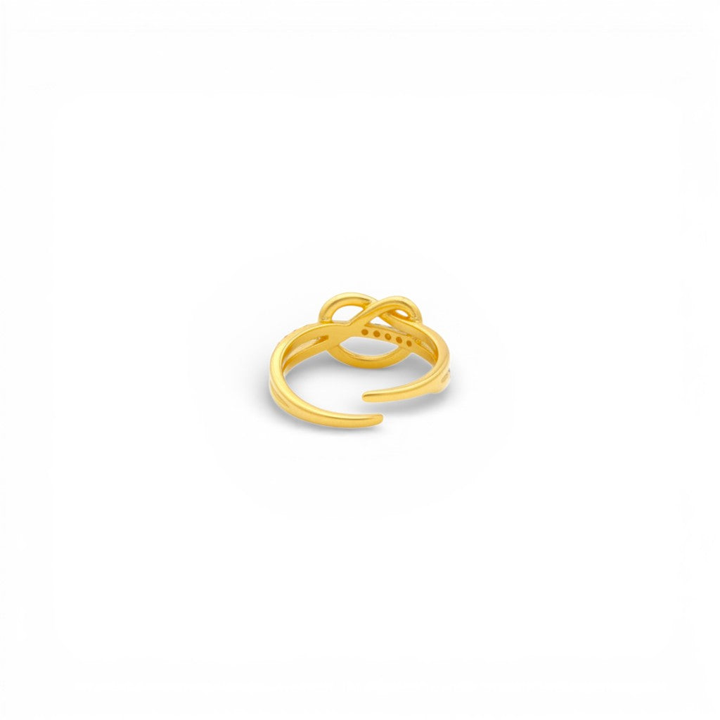 Anello con Nodo Traforato con Pavé in Acciaio Inossidabile