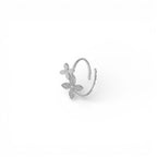 Anello con Doppio Fiore Liscio e Pavé In Acciaio Inossidabile
