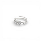 Anello con Quattro Cuori Pavé In Acciaio Inossidabile