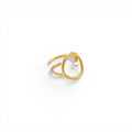 Anello Astratto Con Perla In Acciaio Inossidabile