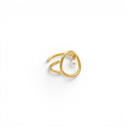Anello Astratto Con Perla In Acciaio Inossidabile