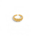 Anello Fascia Torchon Croissant Slim In Acciaio Inossidabile