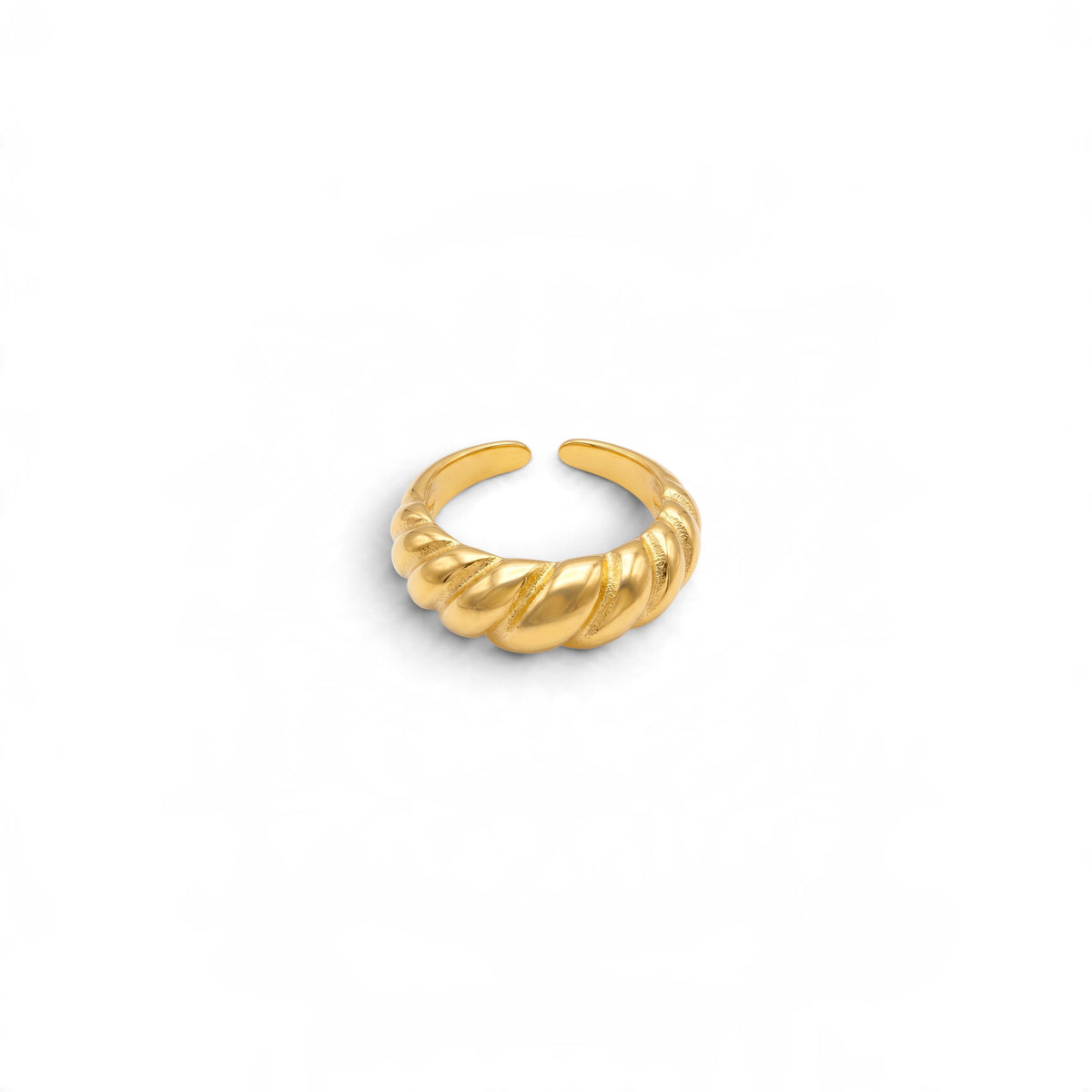 Anello Fascia Torchon Croissant Slim In Acciaio Inossidabile