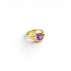 Anello Occhio con Pietra Colorata In Acciaio Inossidabile