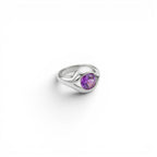 Anello Occhio con Pietra Colorata In Acciaio Inossidabile