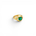 Anello Occhio con Pietra Colorata In Acciaio Inossidabile